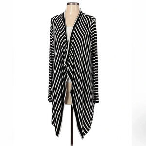 BCBGMAXAZRIA Striped Angela Long Sleeve Open Front Drape Cardigan Size XXS